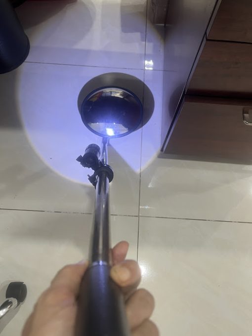 Gương cầu lồi gương soi kiểm tra thiết bị phi 21cm tay cầm 97cm